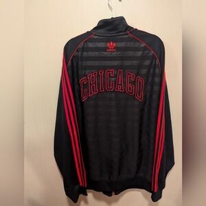 ADIDAS Chicago Bulls Men's NBA Zip-up Jacket Black & Red Nwot Size Large